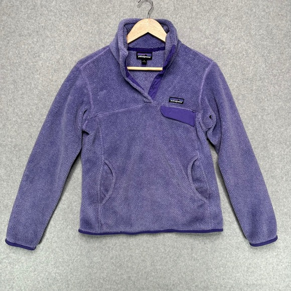 Patagonia Womens Re-Tool Snap-T Pullover Purple Polartec Fleece Jacket Small S - Picture 2 of 7